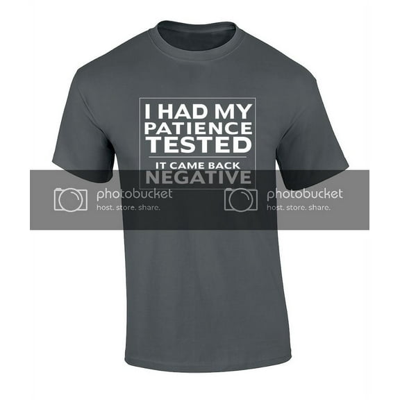 Funny Had My Patience Tested It Came Back Negative Short Sleeve T-shirt-Charcoal-Small