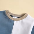 thumbnail image 3 of Kaprioy Toddler Baby Boy Outfits Fall Winter Clothes Patchwork Long Sleeve Sweatshirt Pullover Tops + Elastic Joggers Pants Outfit Set, 3 of 6