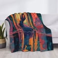 thumbnail image 3 of Yiaed Neon Rabbit In Archway Print Blanket Throw Blanket Soft Cozy Flannel Blanket for Home Bed Sofa Couch Chair-40"x30", 3 of 6