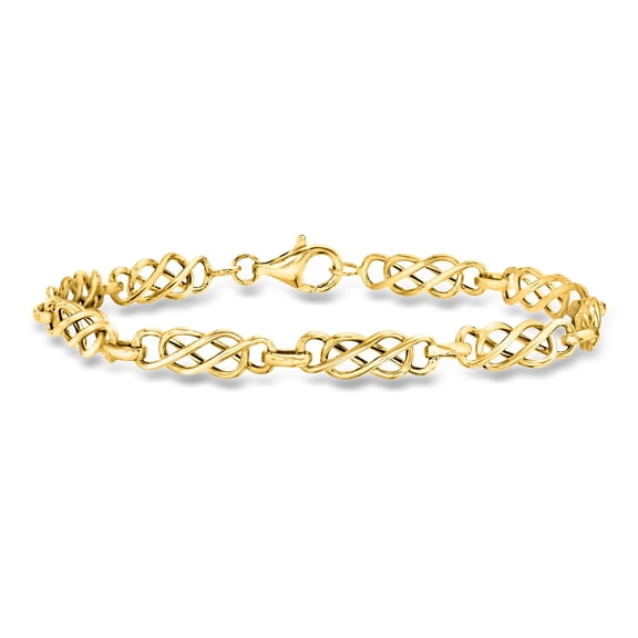 Ross-Simons 14kt Yellow Gold Double-Infinity Link Bracelet, Women's, Adult