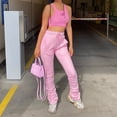 thumbnail image 1 of Pantalones casuales plisados con cordón y cintura alta elásticos de color sólido para mujer de otoño e invierno de estilo europeo y americano, 1 of 5