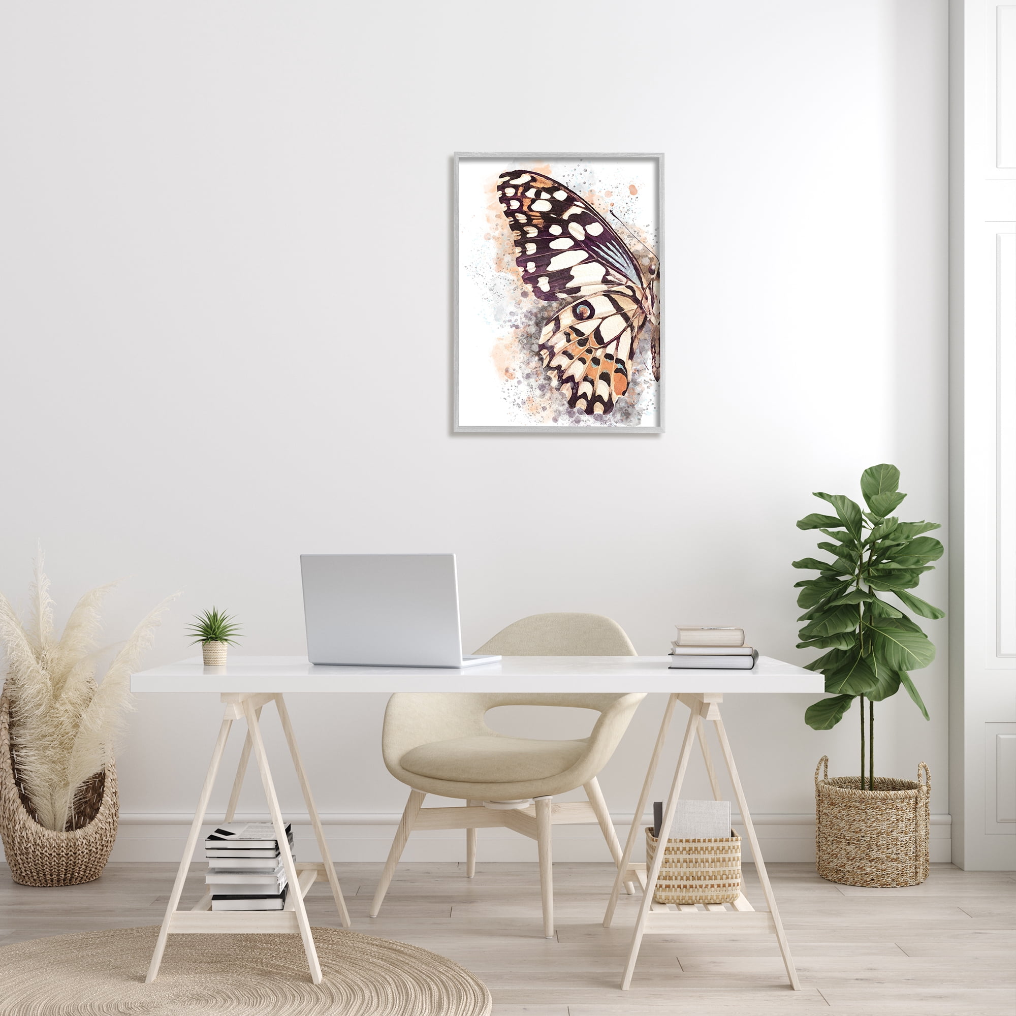 Stupell Industries Close Up Butterfly Patterned Wing Paint Splatter, 24 x 30, Designed by Ros Ruseva