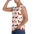 thumbnail image 3 of Fotbe Dachshund Walking Men's Camiseta sin Mangas Estampada para Hombres, Playera Casual para Gimnasio, Entrenamiento, Playa-Small, 3 of 7
