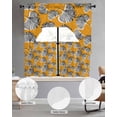 thumbnail image 2 of Grey Leaves Swag Kitchen Curtains Sets for Windows 24 Inch Length, Vintage Abstract Art Botanical Orange Short Window Curtain Panels Swags Valances and Tiers 3 Piece Set for Cafe/Dining Room, 2 of 5