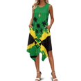thumbnail image 5 of HELLHERO Heart-Shaped Jamaican Design Women Round Neck Sleeveless Tank Dress, Side Pockets Summer Sleeveless Dress with With Side Pockets Pleated for Party, 5 of 8