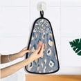 thumbnail image 5 of Dark Blue Background Pattern Hand Towel Quick Drying Home Storage Kitchen Towel Hooks Dish Cloths, 5 of 6