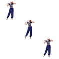 thumbnail image 2 of Sonducket Pantalones de danza del vientre indio para mujer, traje de baile con cordones en la espalda, traje profesional para adultos, ropa azul Type1 NO1, 2 of 5