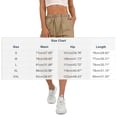 thumbnail image 2 of cocolona Womens Summer Casual Cargo Capri Pants Elastic Waist Drawstring Wide Leg Outdoor Hiking Cropped Pants with Pockets, 2 of 5