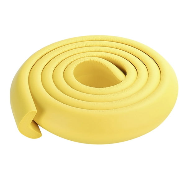 1 rollo de 5 m Tira de seguridad para bebés Protector de borde de mesa Protector de envoltura de esquina Parachoques anticolisión Amarillo