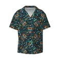 thumbnail image 5 of Picia Owl Doodle Men's Linen Shirts Short Sleeve Cuban Beach Shirts Casual Shirts Button Down Shirt for Men Beach Summer Wedding Shirt-XX-Large, 5 of 7