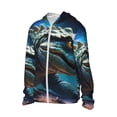 thumbnail image 2 of KLL Starry Sky Colorful Crocodile A Print Men's Women’s UPF 50+ Sun Protection Outdoor Hoodie Jacket Long Sleeve Fishing Hiking Performance Shirt-3X-Large, 2 of 6