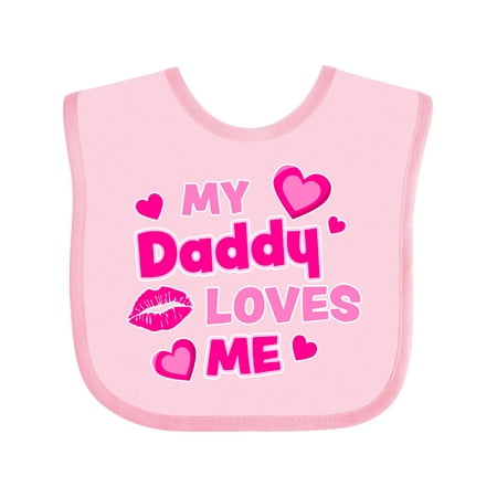 

Inktastic My Daddy Loves Me with Hearts and Kiss Gift Baby Boy or Baby Girl Bib