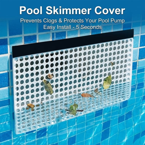 Pool Skimmer Leaf Guards For Inground Pools, Rust-Proof Pool Skimmer Screen Net Cover For Prevent Blockage Skimmer Catcher with Elastic Rope ,Telescopic Rod For Simple Installation