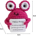 thumbnail image 2 of HAHDAXIA Handmade Crocheted Frog Toy Doll Crochet Animal Positive with Encouraging Card Funny Knitting Rabbit Pig Owl for Kids C, 2 of 6