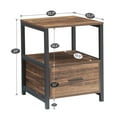 thumbnail image 4 of VECELO Set of 2 Nightstand with Drawer, Square End Side Table Storage Open Shelf, Brown, 4 of 6