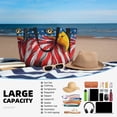 thumbnail image 5 of Balery Eagle Head With American Flag Beach Travel Bag - Water-Resistant, Large Capacity Lightweight Tote with 7 Pockets for Women and Men - Perfect for Beach, Pool, Gym, and Travel, 5 of 7