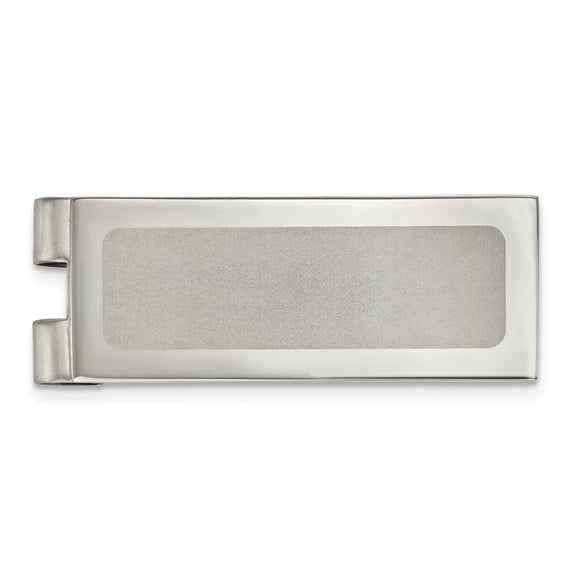 FB Jewels Stainless Steel Polished Laser Cut Center Money Clip