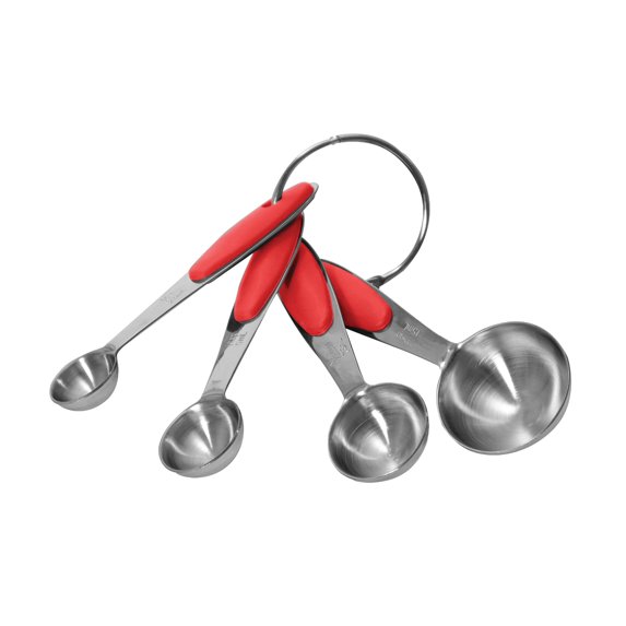 Baker's Secret Stainless Steel Stackable Measuring Spoons 2.56"x1.85"x2.36" Red