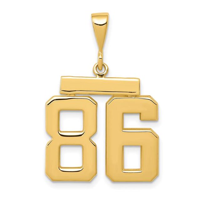 Quality Gold MP86 14K Yellow Gold Medium Polished Number 86 Charm