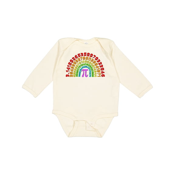 Inktastic Rainbow Pi for Pi Day Boys or Girls Long Sleeve Baby Bodysuit