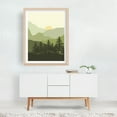 thumbnail image 3 of Mountain view in green - Illustration Forest Nature Landscape Mountain Minimalist Sunset Pastel Unframed Wall Art Print 24 x 30 inches, 3 of 4