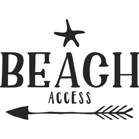 Beach Access Travel Sea Vacation Lettering Wall Sticker Art Design Decal for Girls Boys Kids Room Bedroom Nursery Kindergarten House Fun Home Decor Stickers Wall Art Vinyl Decoration (17x30 inch)