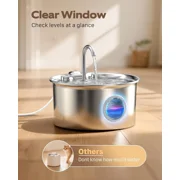 DFS Stainless Steel Pet Automatic Water Fountain, 108oz/3.2L Large Capacity and Ultra-Quiet Pet Drinking Dispenser Includes 2 Replacement Filters & Sponges for Cats & Dogs