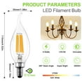 thumbnail image 2 of ROMANJOY E12 LED Candelabra Light Bulbs, 6W(60 Watt Equivalent), CA11 Shape, Flame Tip Style, 2700K Soft White, Dimmable LED Chandelier Filament Bulb for Ceiling Fan Dining Room, 6Pack, 2 of 8