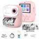 thumbnail image 1 of Cámara para niños con impresión instantánea y espejo, cámara digital para selfies de doble lente HD con 3 rollos de papel de impresión y tarjeta de 32 GB, regalos de cumpleaños navideños,, 1 of 8