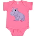 thumbnail image 3 of Inktastic Cute Purple Hippo Girls Baby Bodysuit, 3 of 5