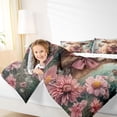 thumbnail image 4 of jejeloiu Highland Cattle Pink Flower 7 Pieces Bedding Comforter Set For Kids,Colorful Butterfly Farm Animal Print Full Bedding Set For Girls,Reversible, 4 of 7