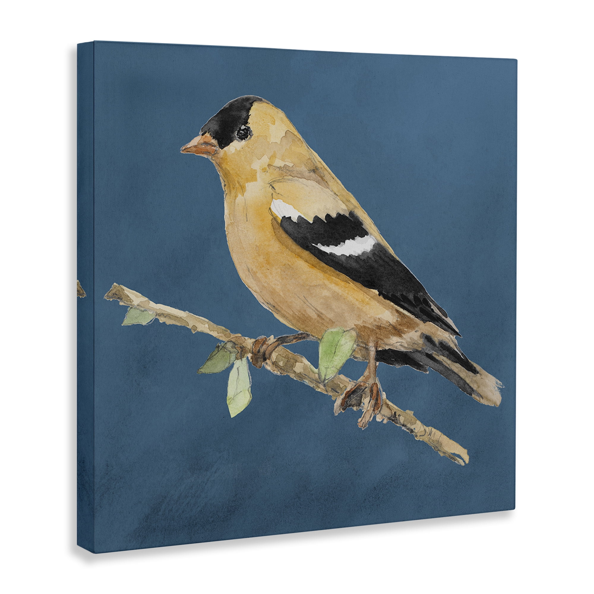 Stupell Industries Traditional Yellow Bird Animals & Insects Painting Gallery Wrapped Canvas Art Print Wall Art, 17 x 17