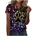 thumbnail image 1 of Liamobondopolis - Camiseta con estampado de pata para mujer, camisetas de manga corta con estampado de pata para mamá de perro, 1 of 5