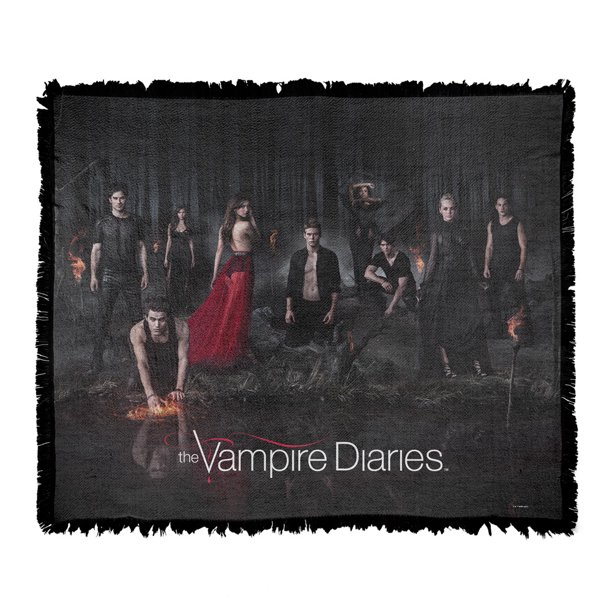 The Vampire Diaries Blanket, 50"x60" Group Poster Woven Tapestry Cotton
