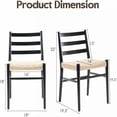 thumbnail image 5 of Barara King Mid Century Modern Dining Chairs Set of 2 with Sturdy Metal Frame and Woven Rope Seats for Kitchen and Restaurant Dining Room Use, Beige & Black, 5 of 5