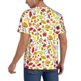 thumbnail image 2 of Hirioo Colorful Leaves for Men's Baseball T-shirt Shirts Short Sleeve Casual Summer Button Stretch T Shirts,Size S-4XL-XX-Large, 2 of 7