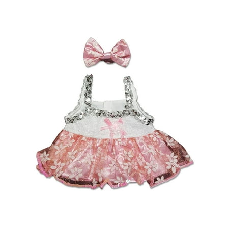 Pink Passion Hearts Dress Outfit for Teddy Bears - Fits Most 14-18" Build-A-Bear, Vermont Teddy Bears & Custom Stuffed Animals!"