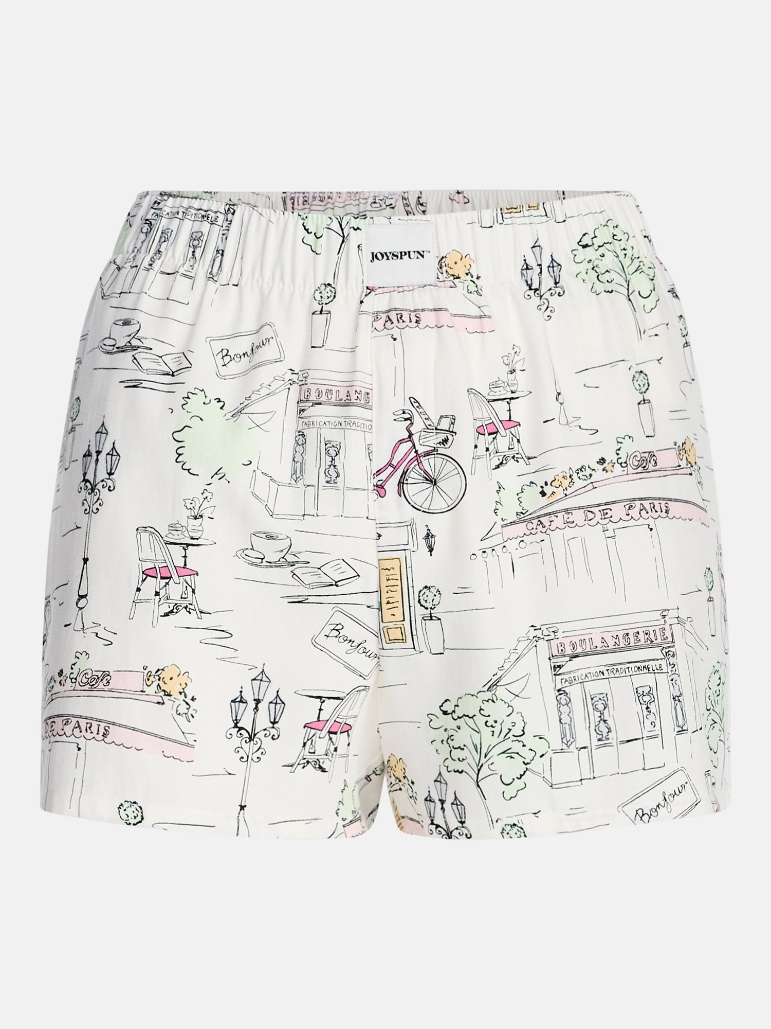 Joyspun Women's Woven Pajama Boxer Shorts, 3'' Inseam, Sizes XS-2X