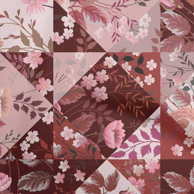 oneOone Viscose Chiffon Maroon Fabric Florals Sewing Craft Projects Fabric Prints By Yard 42 Inch Wide