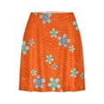 thumbnail image 3 of ZZwxWA Pants Women Wide Leg Trendy Flowy Sports Striped Floral Cute Summer Beach Party Leisure Elastic Bottoming Tie-Dye Print Skirt Pants Mid Waist Trousers Orange M, 3 of 5