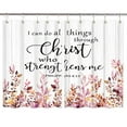 thumbnail image 2 of Inspirational Quote Kitchen Curtains, Watercolor Leaves Plant Floral Bible Verse Scripture Quotes Kitchen Curtains, Pink Eucalyptus Bedroom Living Room Treatment Set with Hooks, 55X39 Inches, 2 of 2