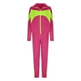 thumbnail image 5 of UAMVSH 2 Piece Outfits for Women Fashion Color Block Full Zipper Jackets with Jogger Pants Lightweight Sweatsuits Sets(LargeHot Pink), 5 of 6