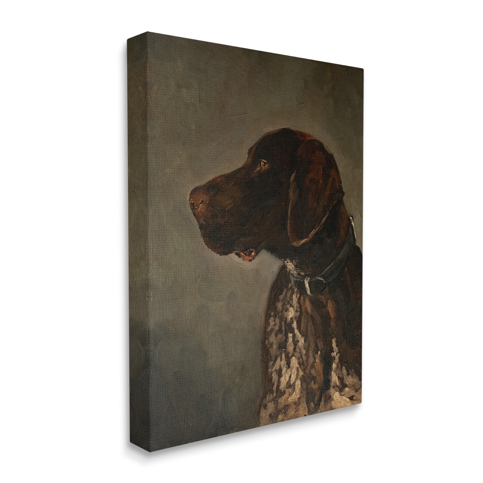 Stupell Industries Traditional Pointer Dog Portrait Animals & Insects Painting Gallery Wrapped Canvas Art Print Wall Art, 30 x 40