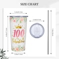 thumbnail image 5 of Gifts for 100 Year Old Woman, 100th Birthday Gifts for Women, 100th & Fabulous Birthday Gifts for Women, 100th Birthday Gifts for Grandma or Mother in Law Tumbler With Lid and Straw 20oz 1pc, 5 of 6
