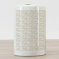 thumbnail image 3 of Ivory Ceramic Toothbrush Holder, Geometric Continuous Diagonal Diamond Shaped Abstract Monochrome Digital Style Pattern, Decorative Versatile Countertop for Bathroom, 4.5" X 2.7", Cream, by Ambesonne, 3 of 4