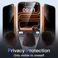 thumbnail image 3 of 2 Pack Privacy Screen Protector for iPhone 12 Pro [6.1 inch], Camera Lens Protector, Anti-Spy Tempered Glass Film [9H Hardness], Dynamic Island Compatible, Case Friendly, 3 of 14