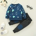 thumbnail image 2 of Gerichy Toddler Baby Boy Clothes Fall Winter Outfit, Toddler Baby Boys Girls Cartoon Dinosaur Pullover Sweatshirts Tops+Pants Sports Outfits, 2 of 4