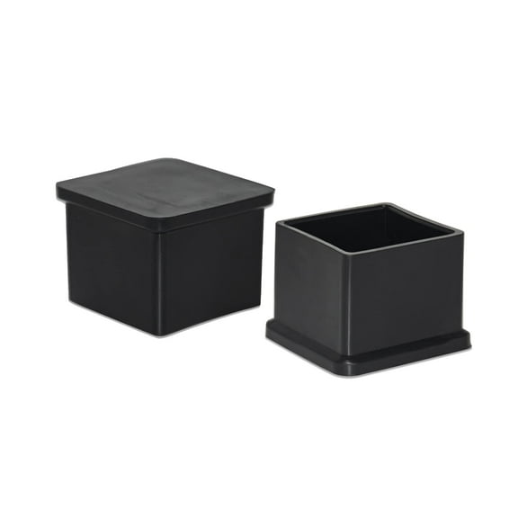 Flyshop 4PCS Square PVC Chair Leg Caps Non-Slip Noise Reduction Protective Caps Durable Chair Leg Tips Floor Protectors End Cap to Prevent Scratches of Floor, 35 x 35mm Black