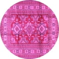 thumbnail image 1 of Ahgly Company Indoor Round Geometric Pink Traditional Area Rugs, 6' Round, 1 of 4