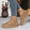 Khaki, variant on YOUYEDIAN Mary Jane Shoes Women Round Toe Fashion Wedge Platform Heel Casual Comfy Slip On Flats Versatile Retro Outdoor Walking Shoes